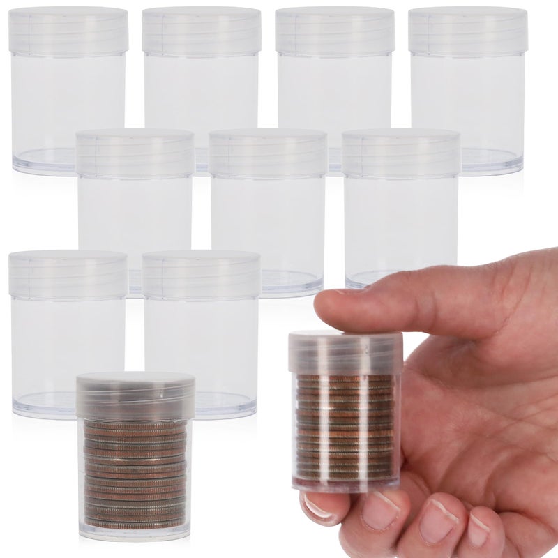 BCW Coin Tubes for Half Dollars - 10ct | Holds "Kennedy" Half Dollar | Durable Plastic Tube Coin Holders | Coin Collecting Supplies | Half Dollar Coin Tubes | Coin Storage Tubes with Airtight Lids - Image 1