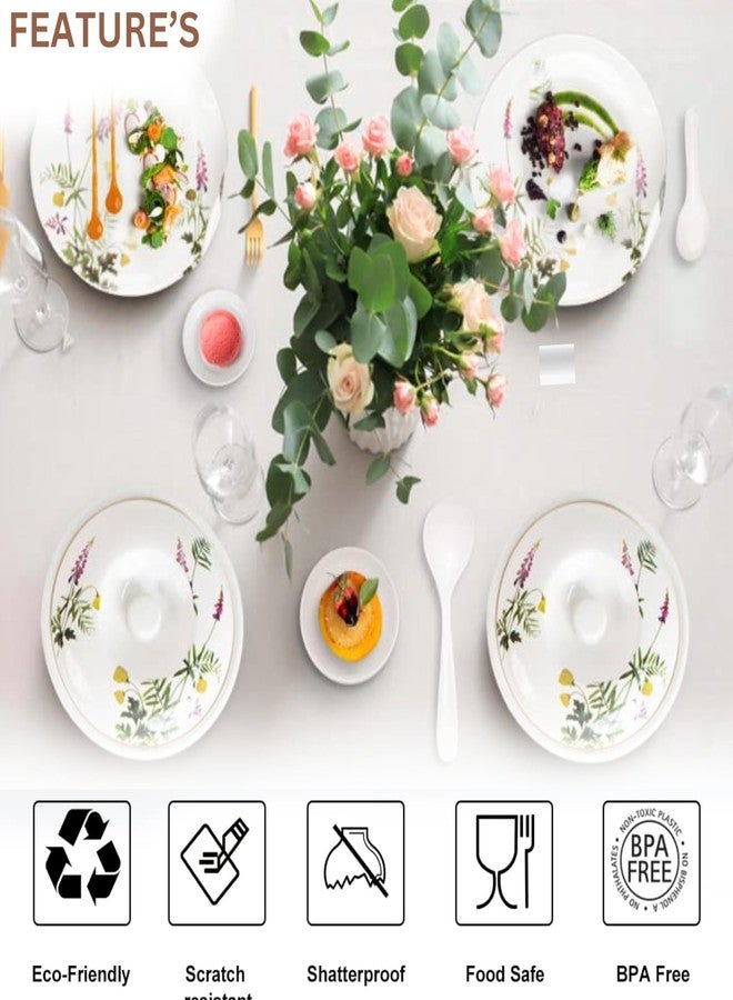 Lapras 𝟏𝟓 𝐘𝐞𝐚𝐫𝐬 𝐆𝐮𝐚𝐫𝐚𝐧𝐭𝐞𝐞, 32 Printed Dinner Set, Unbreakable & Heat-Resistant BPA-Free Melamine, Shatter-Resistant Lightweight Kitchen Dining Set for Home Use - Multicolour - Image 3