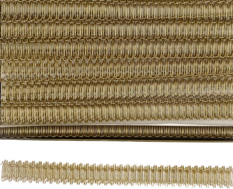 Space saving 100Pcs A4 Double Loop Wire Binding Spine, 12.7mm Diameter, 34 Loop, 100 Sheet Capacity, Sturdy & Durable for Office Documents, Reports, Presentations (Light Gold) Classic practical design - Image 3