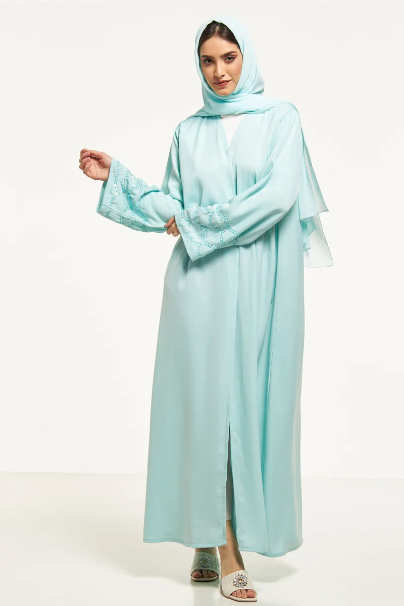 Moistreet Embellished Flared Sleeve Abaya