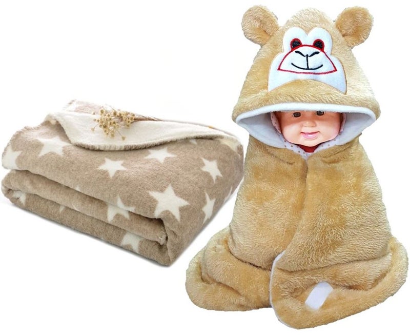 Brandonn BRANDONN Combo of All Weather Premium Hooded Sleeping Blanket and Spread Sheet Blanket Pack of 2 - Image 1