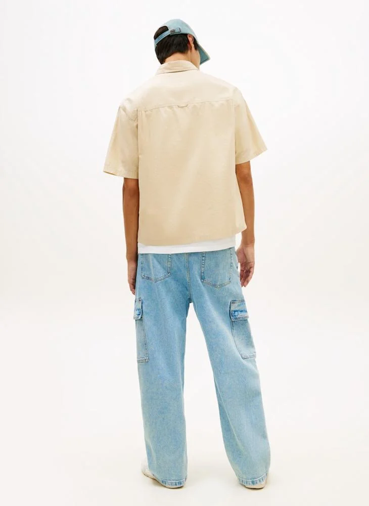 TOMMY JEANS Boxy Fit Signature Short Sleeve Oxford Shirt