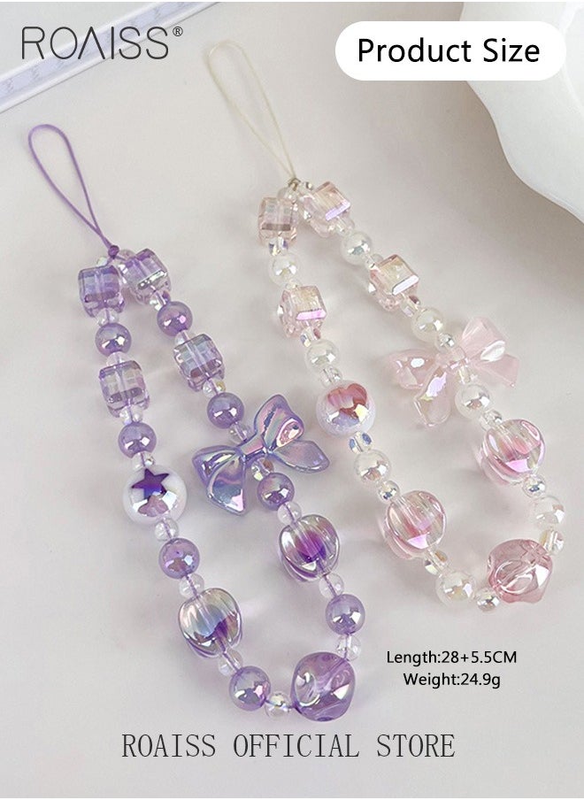 roaiss - High Quality Mobile Phone Pendant Camera Anti Lost Rope Handmade Beads Cute and Fashionable Versatile for Everyday Use - Image 1