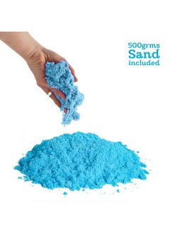 RATNA'S Ratna's Wonder Sand 500 Grams for Kids - Smooth Non-Sticky Blue Sand with Big Mould for Indoor Beach Fun and Relaxation(Blue 500 Grams), ONE Big Mould Inside (Without Tray)  - Image 2