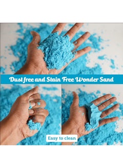 RATNA'S Ratna's Wonder Sand 500 Grams for Kids - Smooth Non-Sticky Blue Sand with Big Mould for Indoor Beach Fun and Relaxation(Blue 500 Grams), ONE Big Mould Inside (Without Tray)  - Image 3