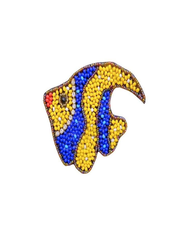 Abeo Handmade Fish Brooch Pin for Women and Men | Embroidered Beaded Lapel Pin for Valentine’s Day, Jackets Shirts, Bags and Cloths Accessories | Stylish Fashionable Badge Pins, 5-6 cm (Multicolor) - Image 2