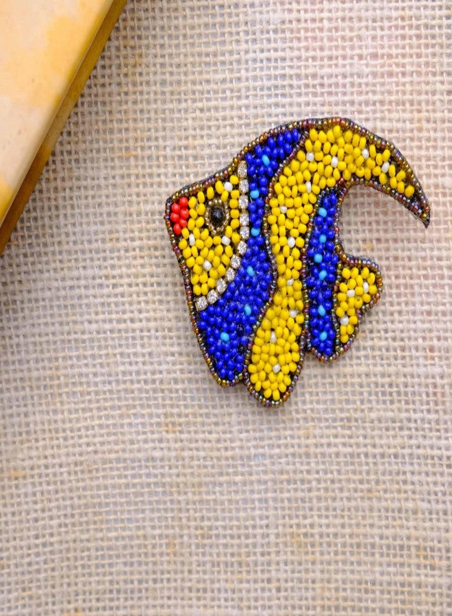 Abeo Handmade Fish Brooch Pin for Women and Men | Embroidered Beaded Lapel Pin for Valentine’s Day, Jackets Shirts, Bags and Cloths Accessories | Stylish Fashionable Badge Pins, 5-6 cm (Multicolor) - Image 3