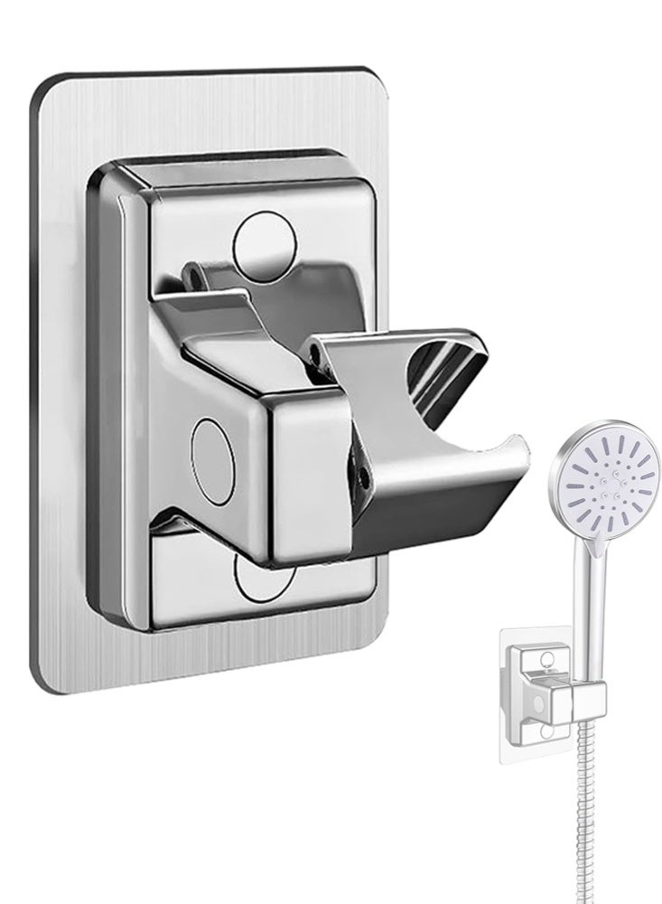 Monda Shower Head Holders, Universal Shower Head Plastic Handheld Showerhead Bracket Adjustable Bracket Wall Mount for Bathroom with Adhesive Stick - Image 1