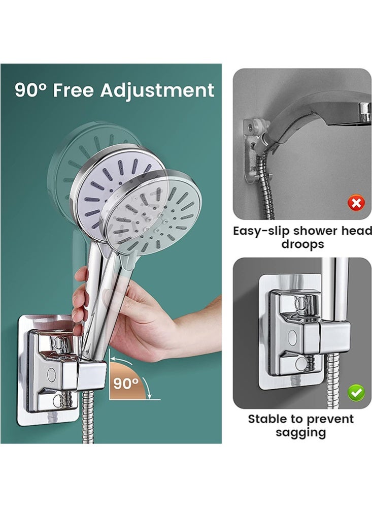 Monda Shower Head Holders, Universal Shower Head Plastic Handheld Showerhead Bracket Adjustable Bracket Wall Mount for Bathroom with Adhesive Stick - Image 4