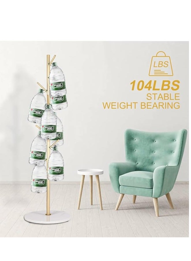 Loquat Coat Rack Freestanding, Metal Clothes Tree Stand, Stainless Steel Coat Racks Garment Hanger Stand, Clothes Rail Organizer with Marble Base, for Hanging Scarf Clothes Hats Bags (Gold-Tree) - Image 3