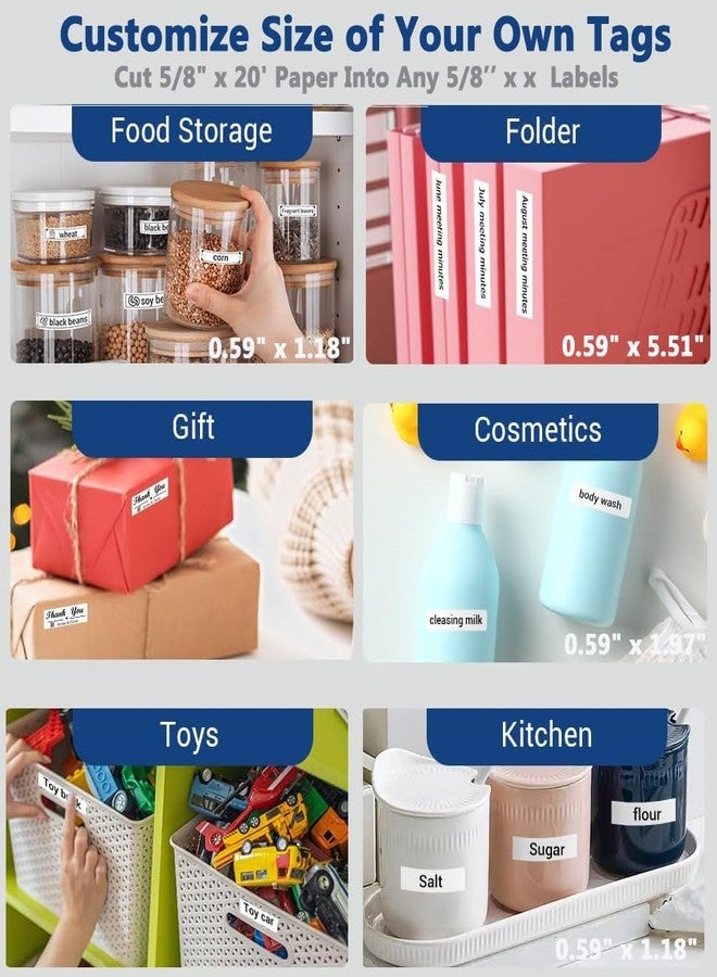 Phomemo D30 Labels- D30 Thermal Label Tape, 5/8" x 20' Non-precut Thermal Self-Adhesive Label Paper, Holiday Gift Essentials Multipurpose Labeling Tape, Name Tag - Image 4