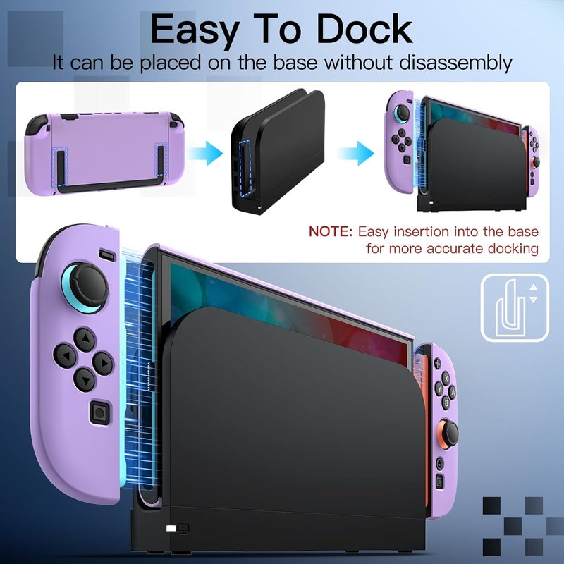 Jetech Slim Dockable Case for Nintendo Switch 2 (2025) 7.9 Inch, Soft TPU Grip Cover for Joy-Con Detachable, Matte Carrying Protective PC Back Shell, Anti-Scratch (Light Purple) - Image 4