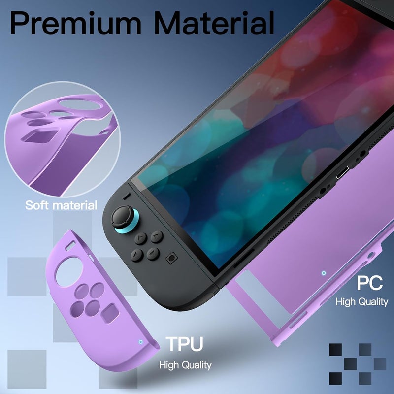 Jetech Slim Dockable Case for Nintendo Switch 2 (2025) 7.9 Inch, Soft TPU Grip Cover for Joy-Con Detachable, Matte Carrying Protective PC Back Shell, Anti-Scratch (Light Purple) - Image 3