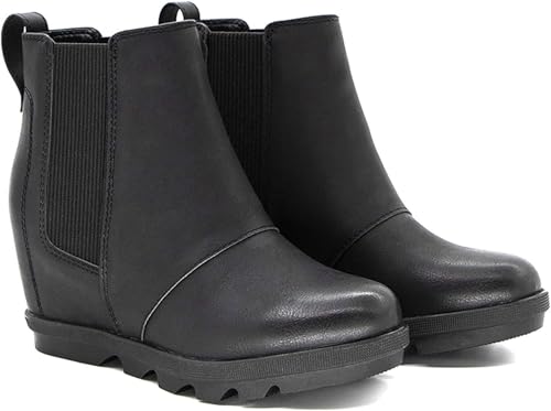 Athlefit Women's Wedge Boots Comfortable Ankle Wedge Black Booties Size 8.5 - Image 1