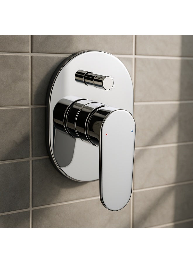 Colro Global Chrome Brass Diverter Faucet for shower 4 way Bathroom body plus outside unit - Image 1