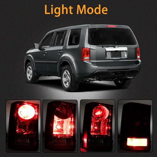 MiKaFex Tail Light Assembly Compatible With 2009 2010 2011 2012 2013 2014 2015 Honda Pilot Left Driver Side Rear Brake Lamps Rear Brake Lamps With Bulb Inside and wiring harness Replace# HO2800174 - Image 4