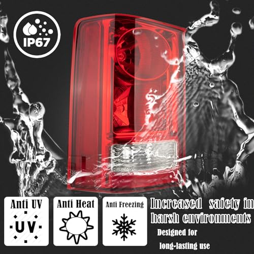 MiKaFex Tail Light Assembly Compatible With 2009 2010 2011 2012 2013 2014 2015 Honda Pilot Left Driver Side Rear Brake Lamps Rear Brake Lamps With Bulb Inside and wiring harness Replace# HO2800174 - Image 5