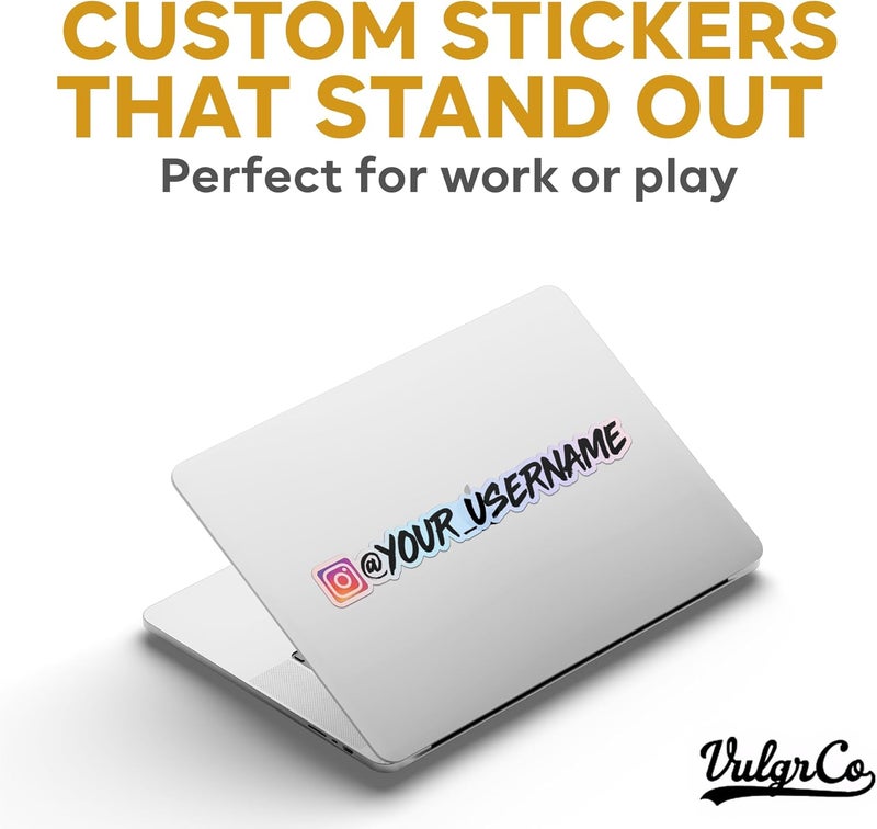 VulgrCo ملصقات وسائل التواصل الاجتماعي المخص��ة من المتوافقة مع إنستغرام وفيسبوك ويوتيوب، أسماء المستخدمين والشعارات المخصصة، ملصق سيارة مخصص لوسائل التواصل الاجتماعي، ملصقات سيارات - Image 2