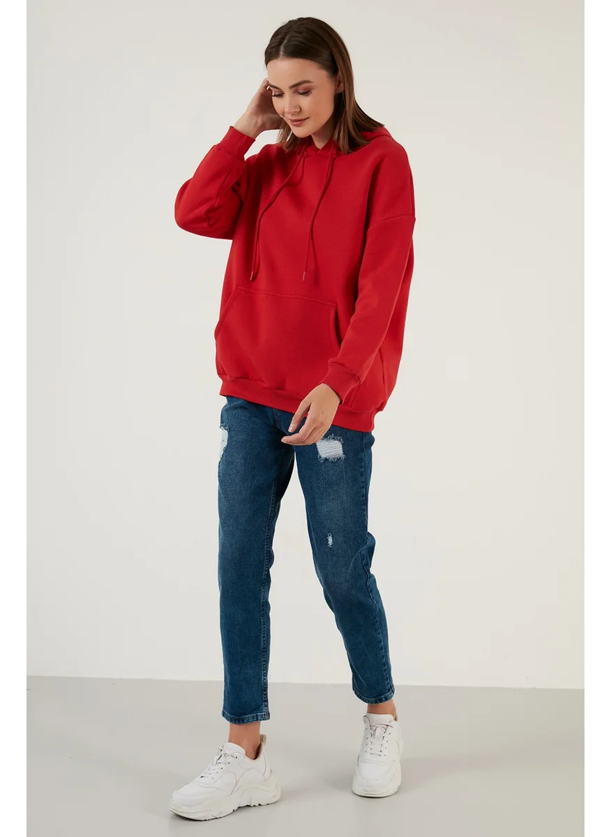 Lela Regular Fit Cotton Hooded Collar Rose Winter Sweat Women's SWEAT 5863854