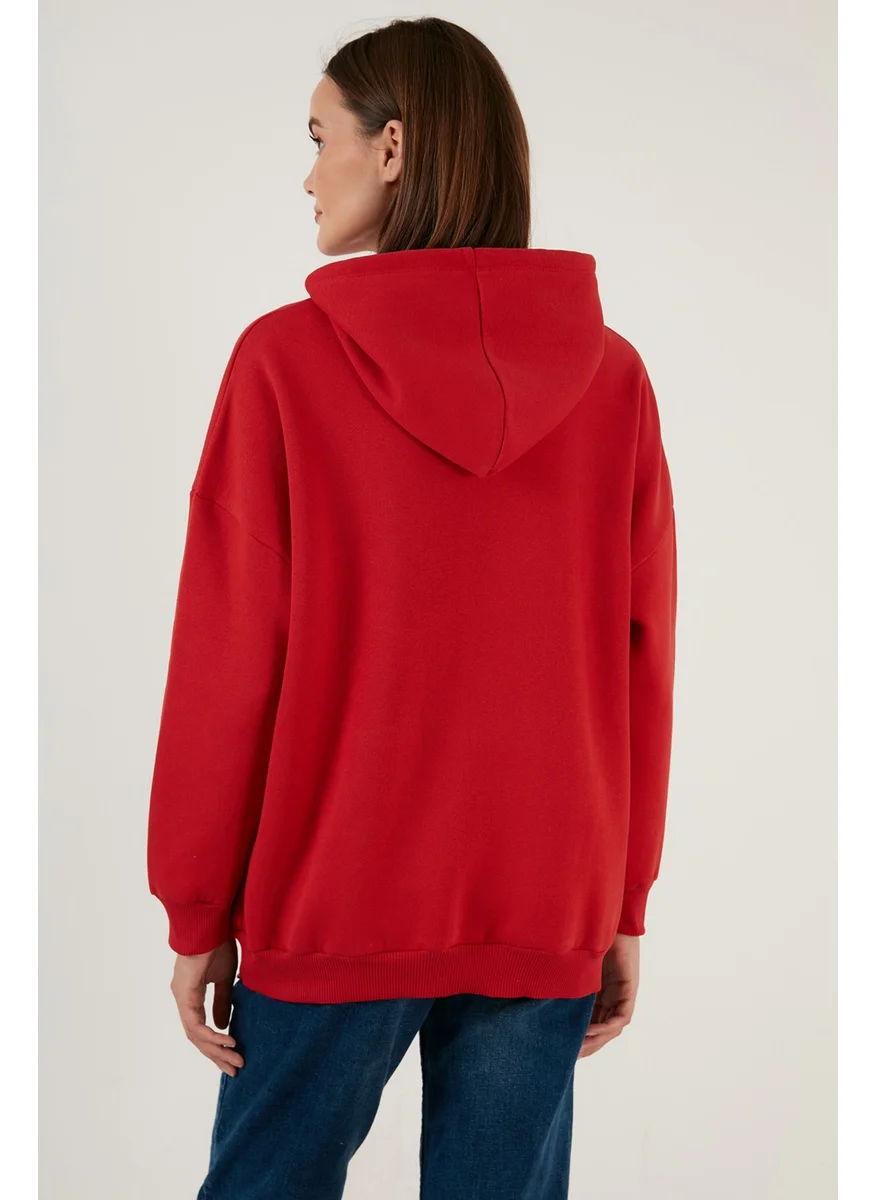 Lela Regular Fit Cotton Hooded Collar Rose Winter Sweat Women's SWEAT 5863854