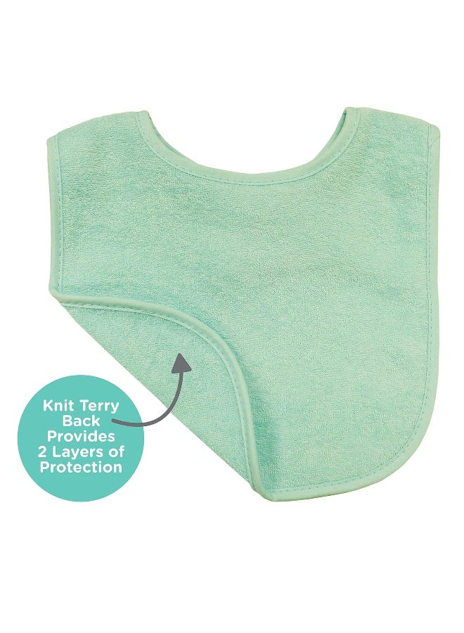 Neat Solutions 8 Pack Multi-Color Solid Knit Terry Feeder Bib, Girl, 8 Count - Image 5