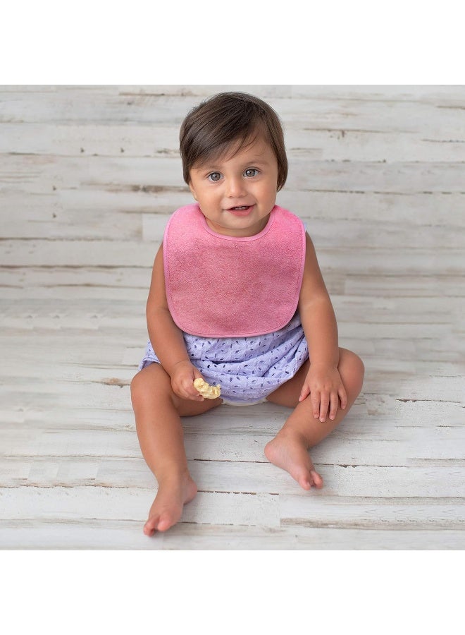 Neat Solutions 8 Pack Multi-Color Solid Knit Terry Feeder Bib, Girl, 8 Count - Image 2