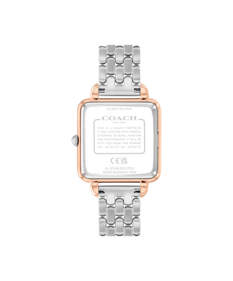 COACH ساعة نسائية رفيعة بعلبة من الفولاذ الذهبي الوردي المطلي بالأيونات - Image 2