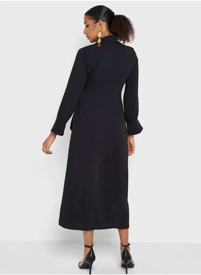 Montania Flute Sleeve Wrap Dress