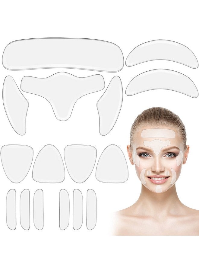 مايتيز 16 قطعة من رقع الوجه السيليكونية القابلة لإعادة الاستخدام من السيليكون الناعمة والمريحة وسهلة الحمل من جل السيليكون على الجبين والخد والشفاه والرقبة والذقن والصدر - Image 1