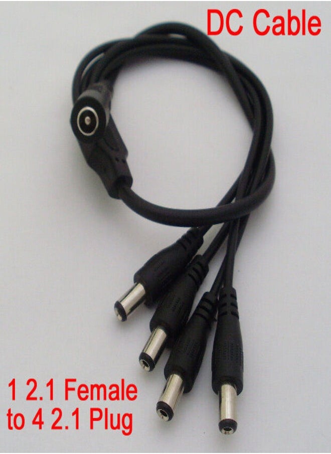 Generic - DC Power Cord 1 Female to 4 Male, DC Splitter Pigtail - Image 1