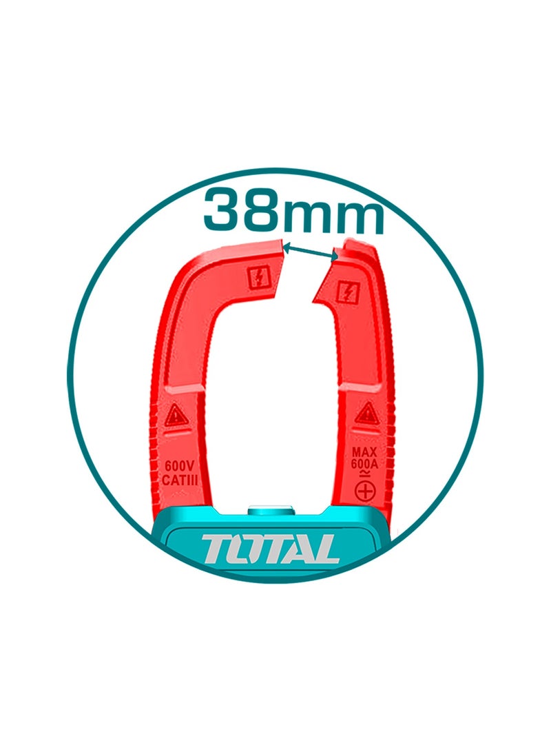 TOTAL True RMS 6000 Counts AC/DC Digital Clamp Meter - 600A Current, Inrush Current, LowZ, LPF VFD, Phase Sequence & Temperature with Hard Storage Case - TMT766002 - Image 5