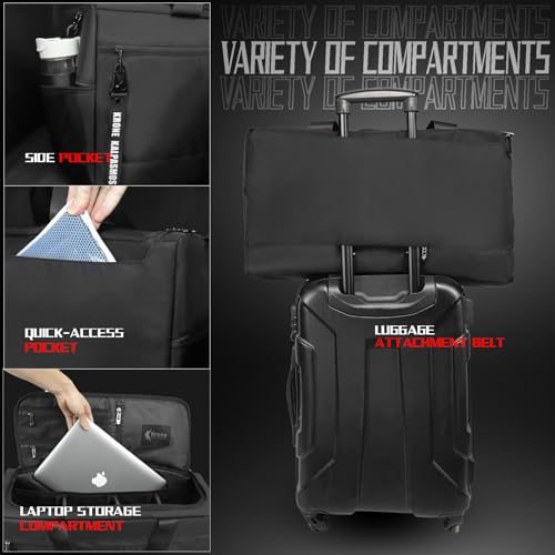 Krone Kalpasmos Sneaker Bag for Travel/Sneakerhead gift/Outdoor Sports Bag/, A Multi-functional Travel Duffel Bag with 3 Adjustable Dividers, & Shoulder Strap,Made of Nylon, by Krone Kalpasmos-Black - Image 3