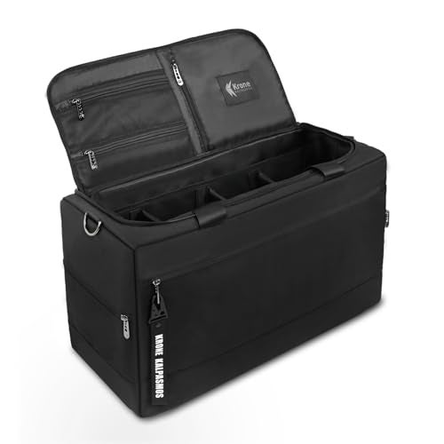 Krone Kalpasmos Sneaker Bag for Travel/Sneakerhead gift/Outdoor Sports Bag/, A Multi-functional Travel Duffel Bag with 3 Adjustable Dividers, & Shoulder Strap,Made of Nylon, by Krone Kalpasmos-Black - Image 1