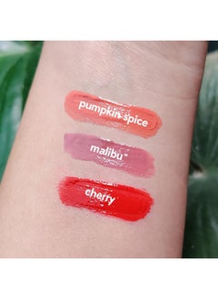 Ruby's Organics Lip Kit Glossy Finish, Lip Oil Gloss Minis Sunrise,Hydrating, Non Sticky & Non Drying Formula,Long Lasting Moisturizing Effect (Pack Of 3) - Malibu, Pumpkin Spice And Cherry Shades  - Image 2