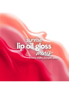 Ruby's Organics Lip Kit Glossy Finish, Lip Oil Gloss Minis Sunrise,Hydrating, Non Sticky & Non Drying Formula,Long Lasting Moisturizing Effect (Pack Of 3) - Malibu, Pumpkin Spice And Cherry Shades  - Image 4