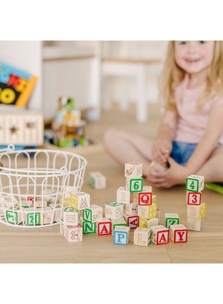 Wooden Building Blocks Set - 100 Blocks in 4 Colors and 9 Shapes Classic Kids Toys, Colored Wood Blocks For Toddlers Ages 2+ - view 4
