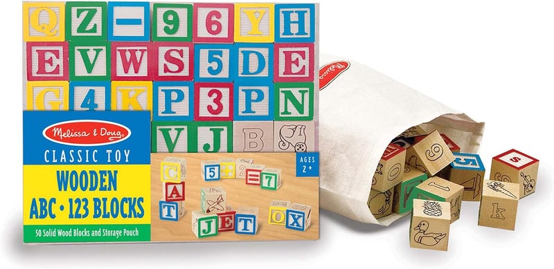 Melissa & Doug مجموعة كتل بناء خشبية - 100 كتلة بألوان 4 وأشكال 9 ألعاب كلاسيكية للأطفال، كتل خشبية ملونة للأطفال من عمر 2 سنة وما فوق - Image 1