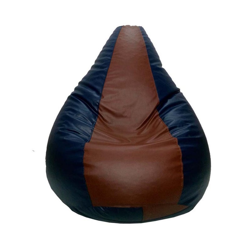 TRUE 2 F XL Teardrop Bean Bag Cover Foot Stool Only Without Beans BrownNavyBlue XL - Image 3