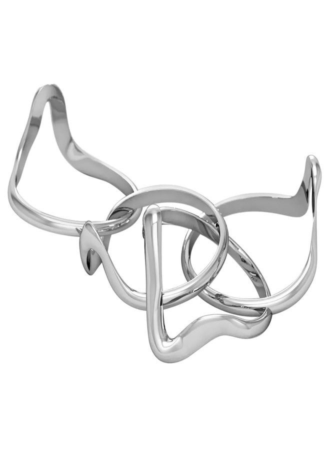 سابرينا سيلفر خاتم فضة إسترليني مكون من 4 قطع بتصميم أحجية، مناسب للرجال والنساء، عرضه 10 مم، مقاس 7 - Image 5