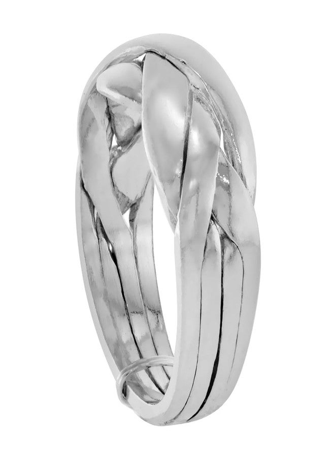 سابرينا سيلفر خاتم فضة إسترليني مكون من 4 قطع بتصميم أحجية، مناسب للرجال والنساء، عرضه 10 مم، مقاس 7 - Image 4