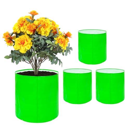 BIANCO Grow Bags for Gardening Vegetables Herbs & Flowers (Set of 4) Planter Bags for Home Balcony Terrace & Outdoor Farming (18 Inch, 250gsm) Heavy Duty Reusable Gallon Grow Bags - Image 1
