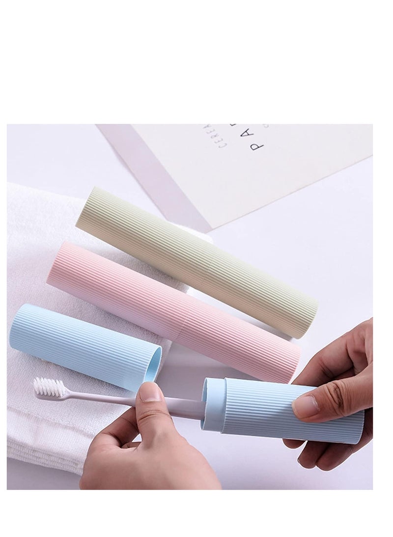 SYOSI حامل فرشاة الأسنان للسفر علبة تخزين فرشاة أسنان محمولة علبة تغطية لفرش الأسنان من قش القمح للرحلات اليومية والتخييم والسفر في الهواء الطلق والمدرسة والعطلات 6 عبوات - Image 3