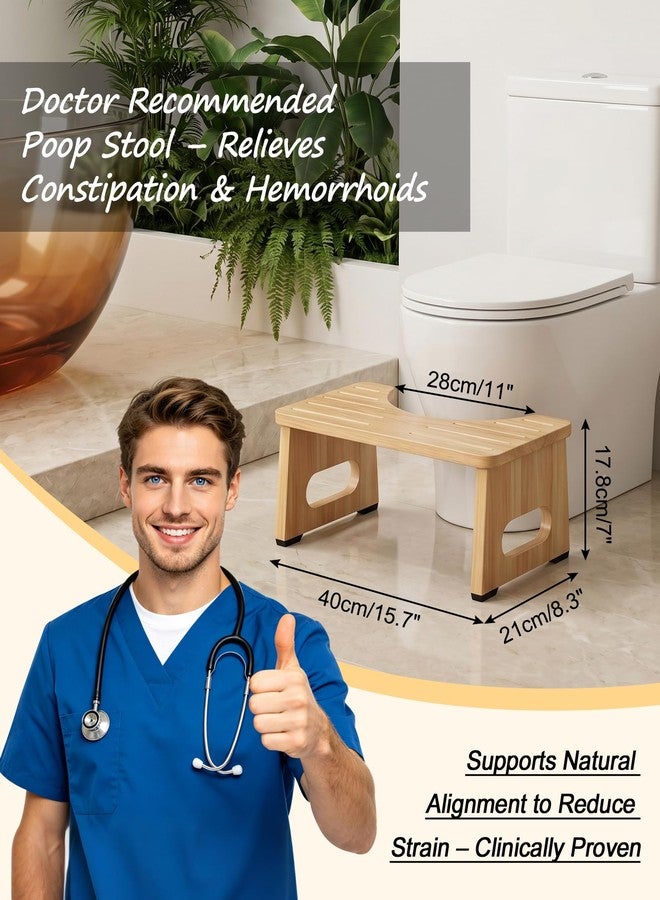 YOSE Squatting Potty for Adults, Foldable Bamboo Toilet Stool Squat Adult, No Assembly Required, Sturdy Poop Stool Adult for Small Bathrooms, Space-Saving Bathroom Foot Stool - Image 2