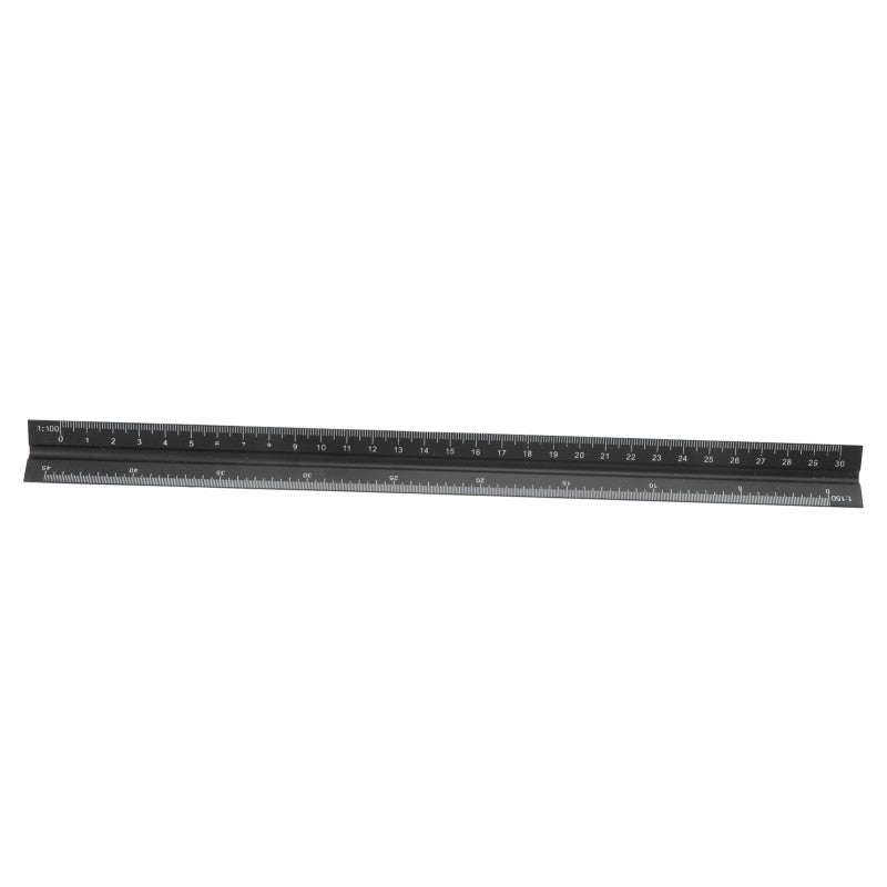 Triangular Metal Scale 30cm Aluminum Alloy Triangular Ruler With Precise Scales - Lightweight Wear-Resistant Rustproof Measuring Tool for Engineering Drawing - Image 1