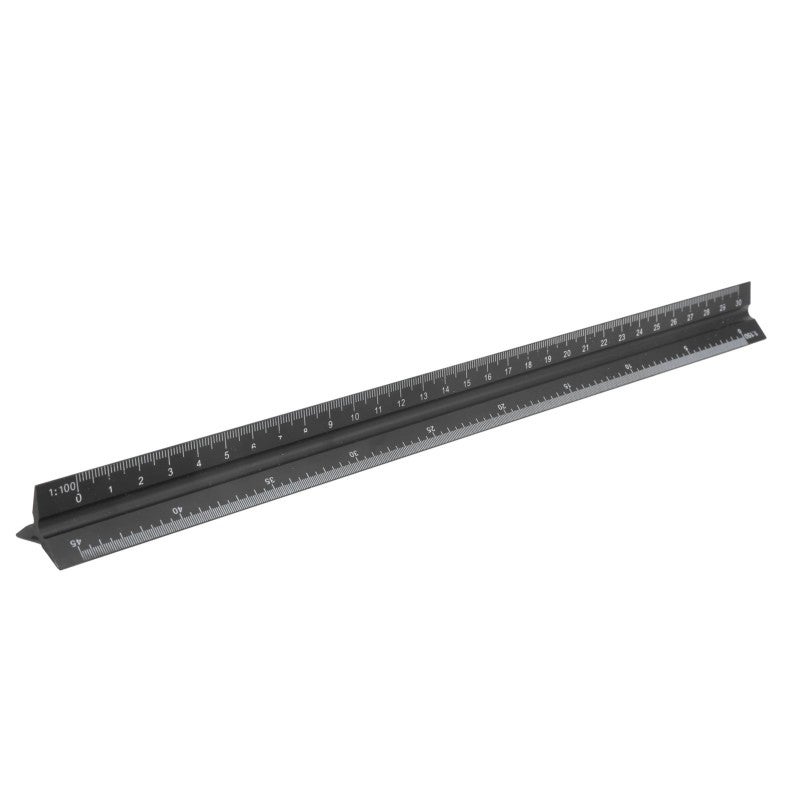 Triangular Metal Scale 30cm Aluminum Alloy Triangular Ruler With Precise Scales - Lightweight Wear-Resistant Rustproof Measuring Tool for Engineering Drawing - Image 2