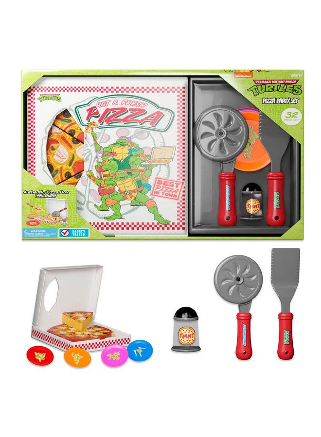 Lollipop Kids Pizza Toy Set Pretend Kitchen Play Food Slice & Serve Toy Pizza With Box Pie Cutter & Fake Condiments - Image 1