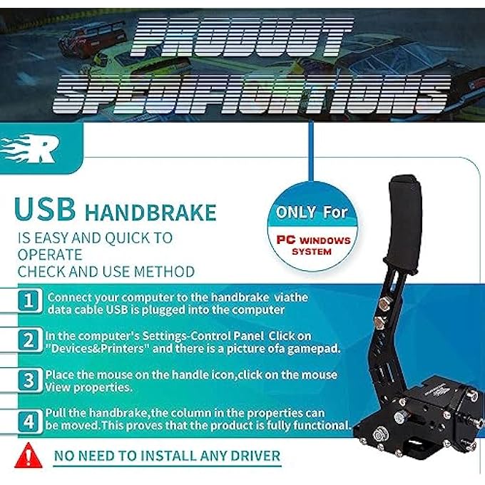 rayihni PC USB HANDBRAKE AND RACING GAME SIMULATOR SHIFTER 7+R H GEAR FOR LOGITECH G29 G27 G25 G920 WITH THRUSTMASTER T300RS/GT - Image 2
