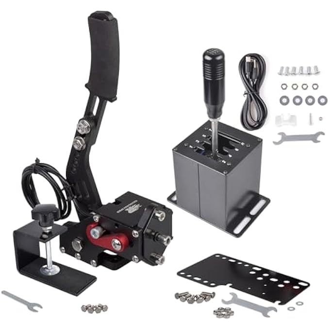 rayihni PC USB HANDBRAKE AND RACING GAME SIMULATOR SHIFTER 7+R H GEAR FOR LOGITECH G29 G27 G25 G920 WITH THRUSTMASTER T300RS/GT - Image 1