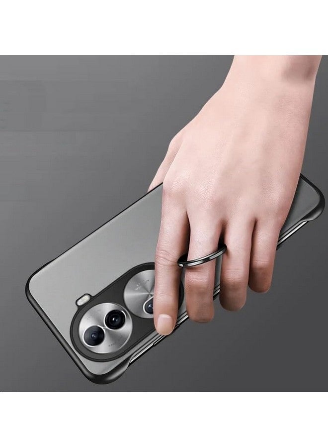 Realcase غطاء خلفي REALCASE لأوبو رينو 11 برو 5G | غلاف مات أنيق بدون إطار | غلاف خلفي ناعم من TPU مقاوم للصدمات لجهاز رينو 11 برو 5G (أسود) - Image 3