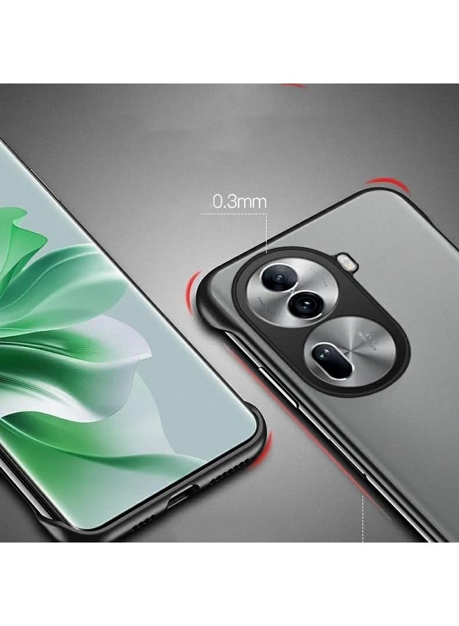 Realcase غطاء خلفي REALCASE لأوبو رينو 11 برو 5G | غلاف مات أنيق بدون إطار | غلاف خلفي ناعم من TPU مقاوم للصدمات لجهاز رينو 11 برو 5G (أسود) - Image 4